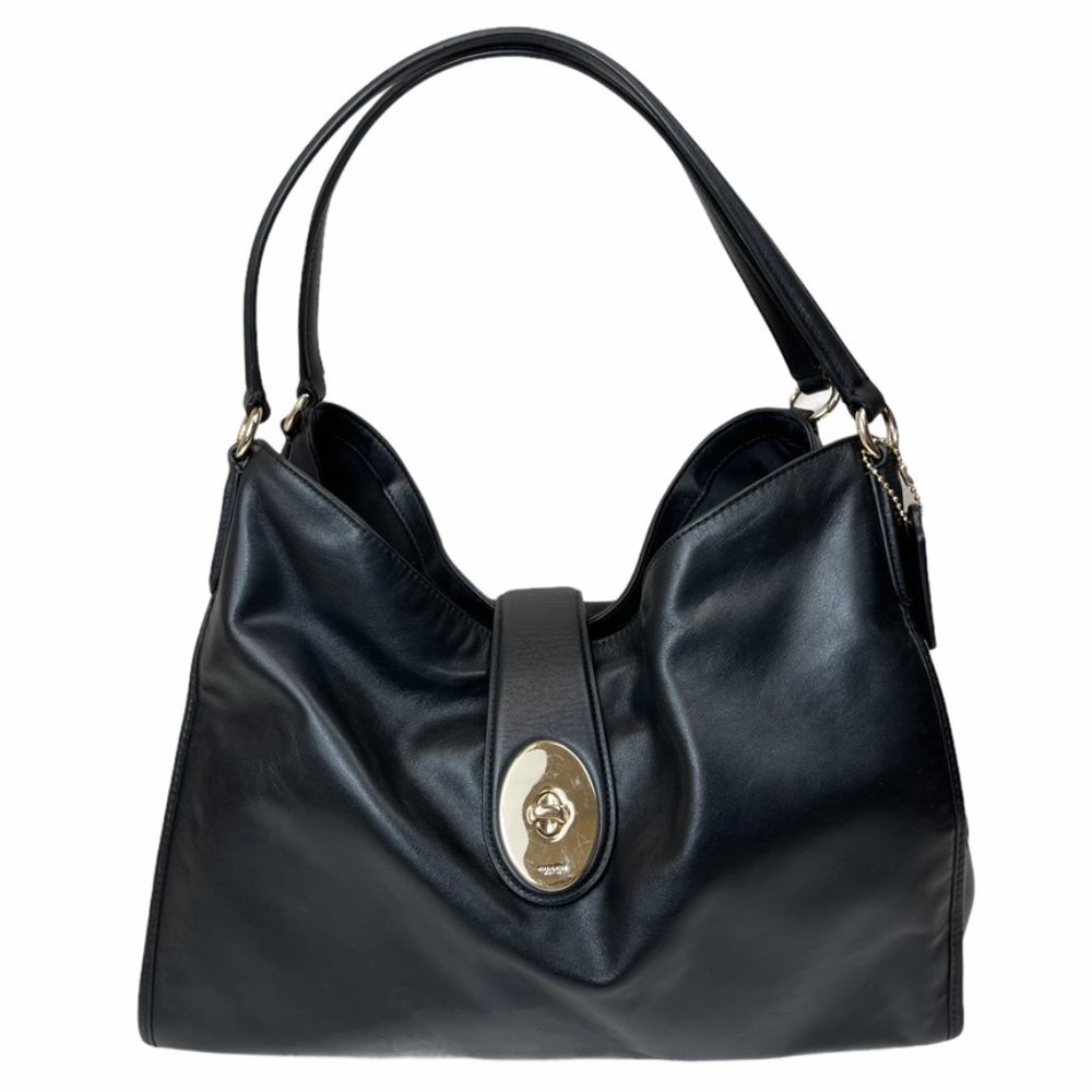Coach Black Shoulder Bag with Gold Accents - Picture 2 of 15